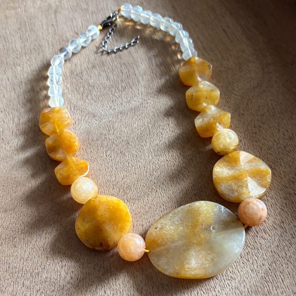 Stunning Natural Agate Beaded Statement Necklace - image 4
